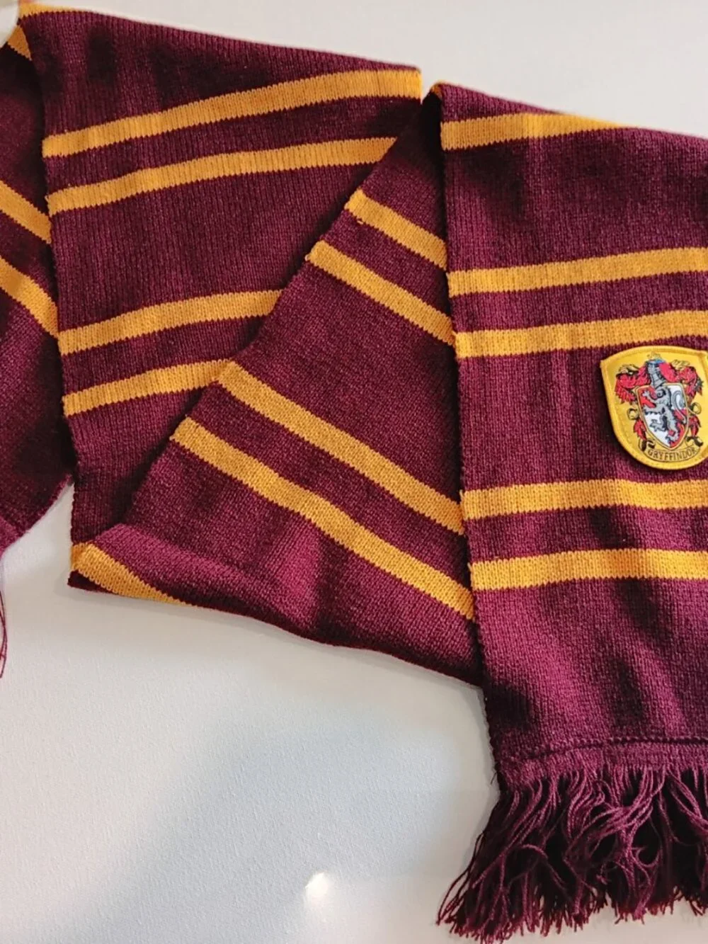 Harry Potter Gryffindor Scarf Striped Tassels 60-inch Maroon Gold Crest Cosplay